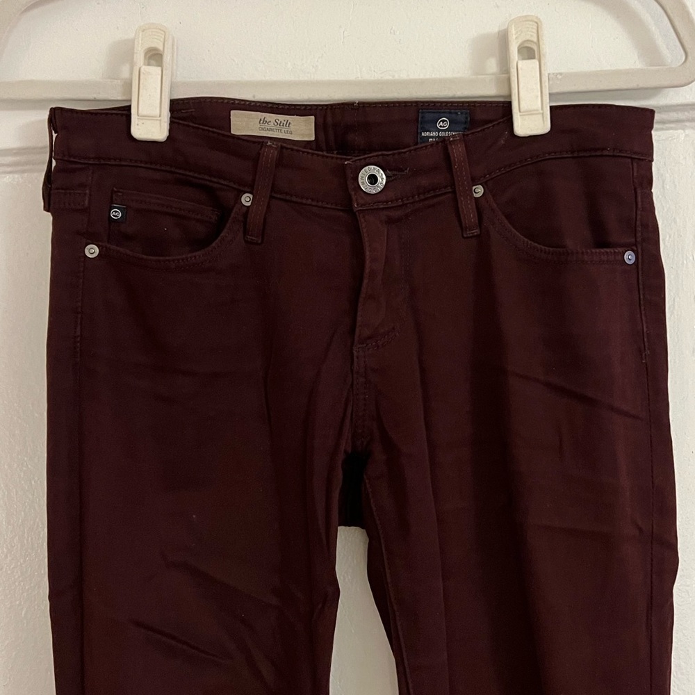 Dark burgundy Adriana Goldschmied The Stilt cigarette leg jeans sz 25